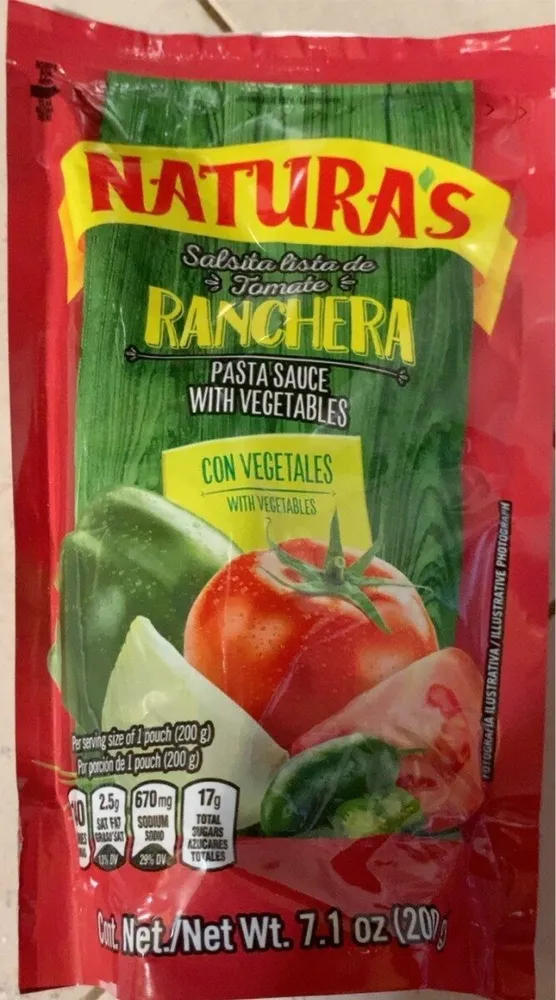 Salsa estilo de Tomate Ranchera Style Pasta Sauce