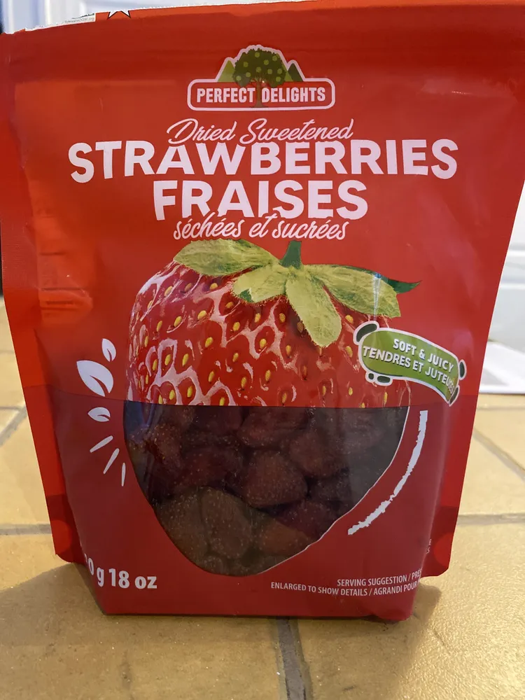 Fraises séchées et sucrées