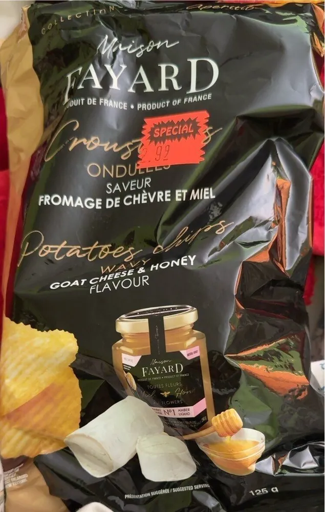 Potatoes chips goat cheese honey