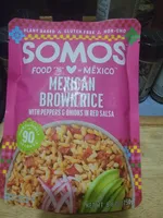 Mexican Brown Rice with Peppers & Onions in Red Salsa