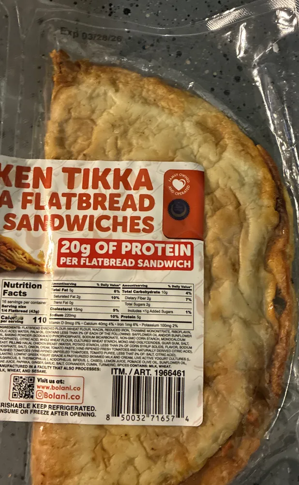 Chicken Tikka Masala Flatbread Sandwiches