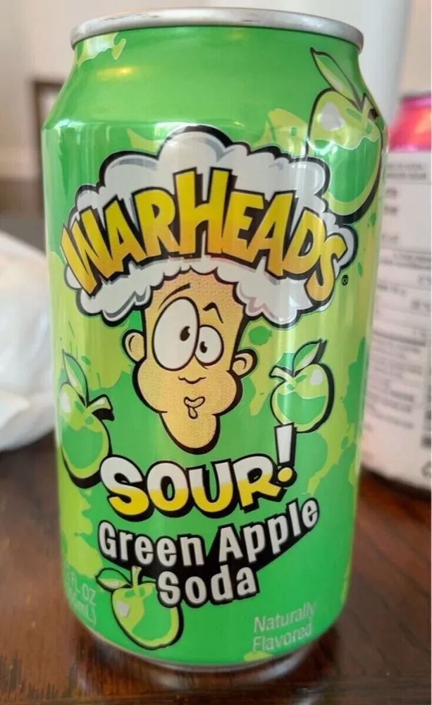 WARHEADS SOUR! Green Apple Soda