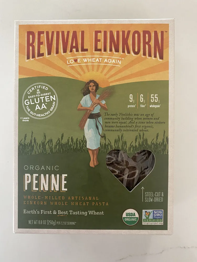 Organic Einkorn Whole Wheat Pasta Penne