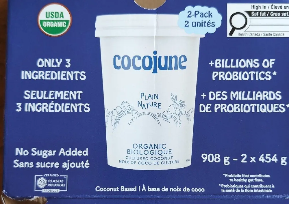 Coconut Based Plain Yogurt. Dairy Free