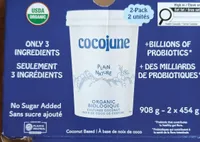 Coconut Based Plain Yogurt. Dairy Free