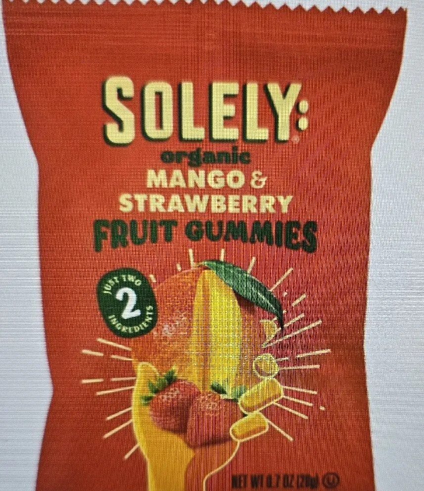 Soley Organic Fruit Gummies Snack Pack Mango And Strawberry