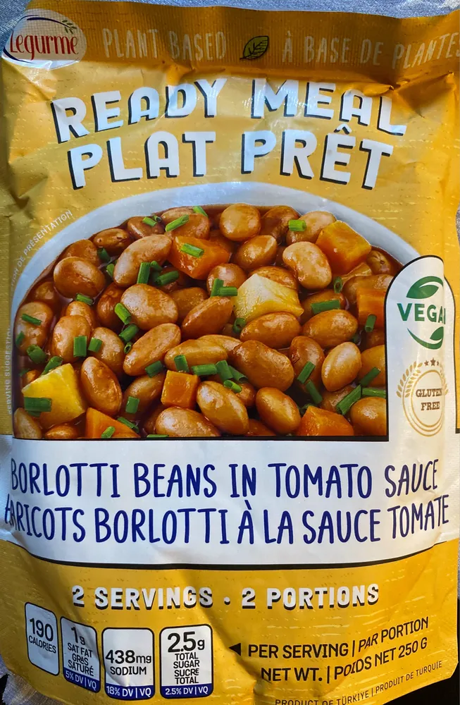 Borlotti Beans in Tomato Sauce Ready Meal