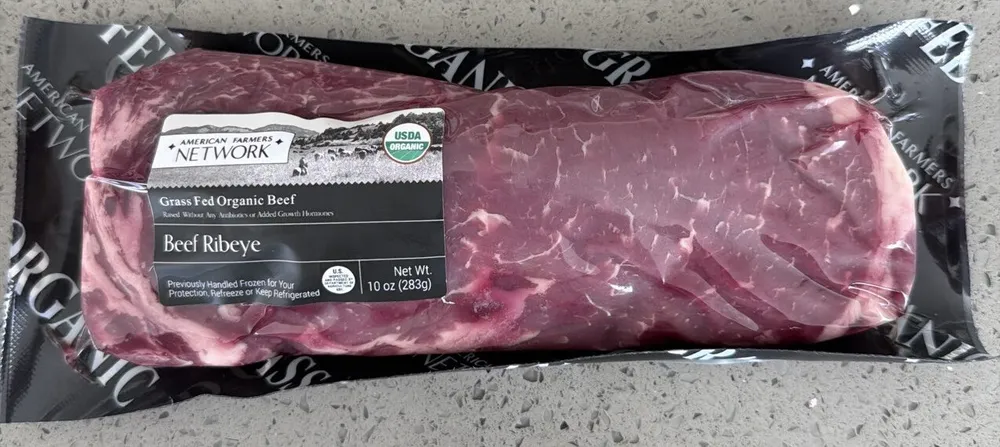 100% Grass Fed Organic Beef Ribeye