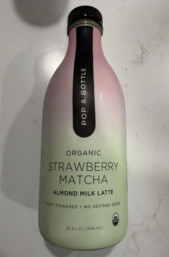 Strawberry Matcha Almond Milk Latte