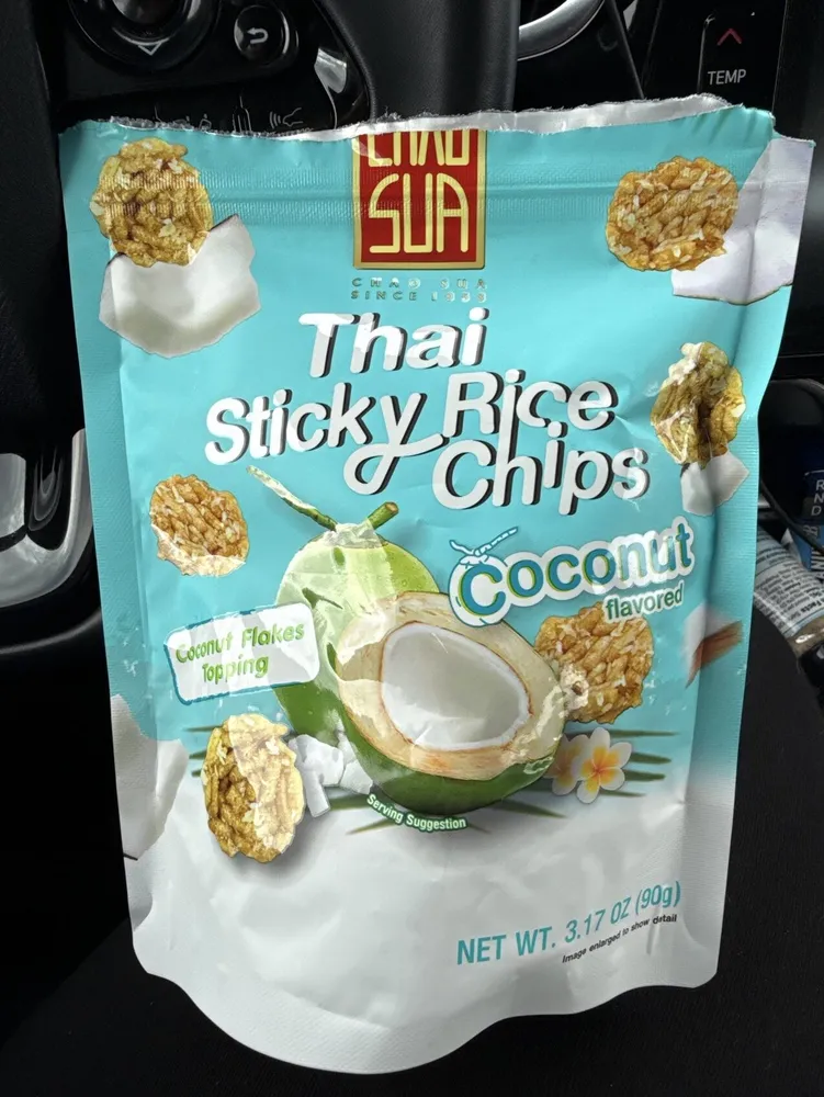 Thai Sticky Rice Chips Coconut Flakes Topping