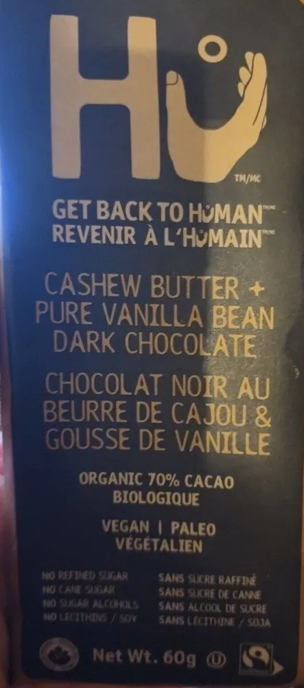 Cashew Butter + Pure Vanilla Bean Dark Chocolate