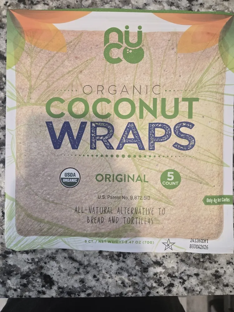Certified Organic Paleo Gluten Free Vegan Coconut Wraps Wraps