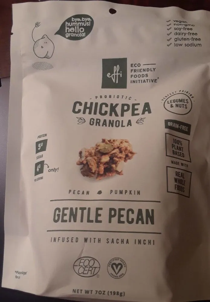 Gentle pecan probiotic chickpea granola, gentle pecan