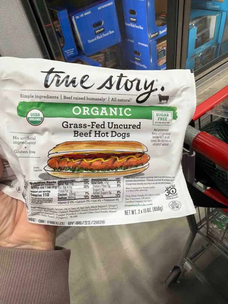 Organic Grass-fed Uncured Beef Hot Dogs