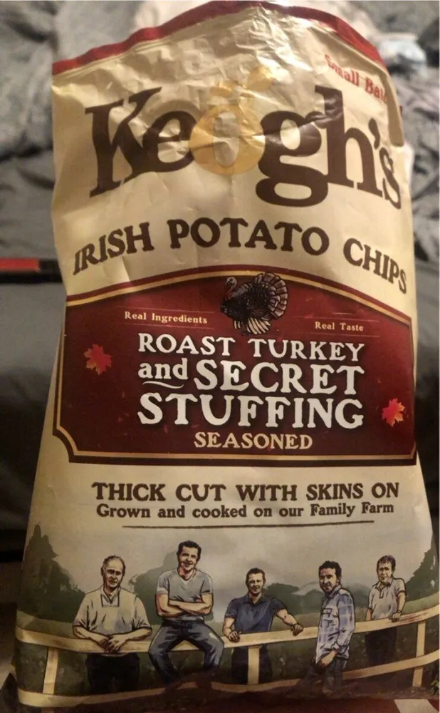 Keogh's roast turkey and secret stuffing potato crisps