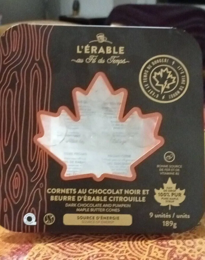 Cornets au chocolat noir et beurre d'érable citrouille