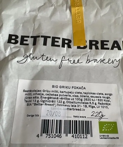Bio griķu fokača