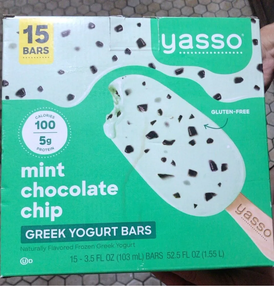 Mint Chocolate Chip Frozen Yogurt Bars