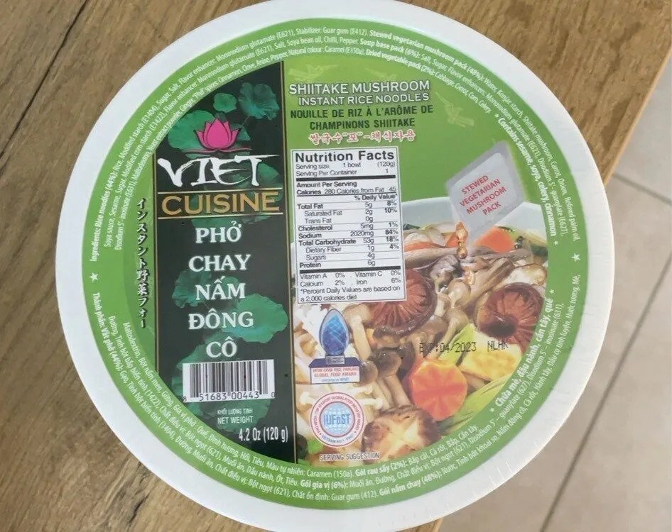 Viet Cuisine Shiitake Mushroom Instant Rice Noodles, 4.2 Oz