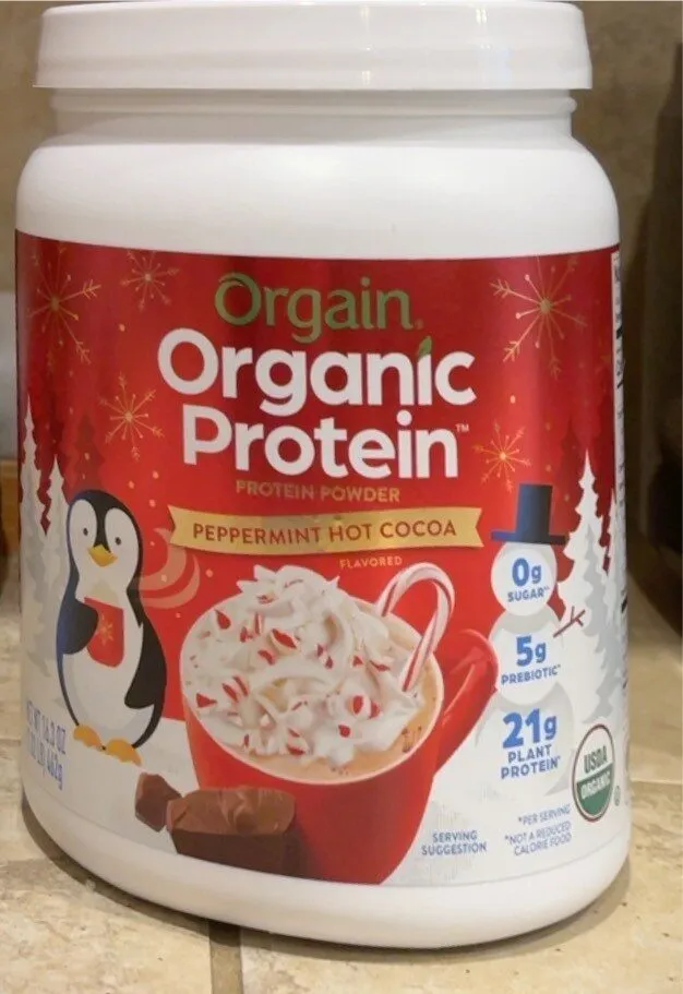 Organic Protein Powder Peppermint Hot Cocoa