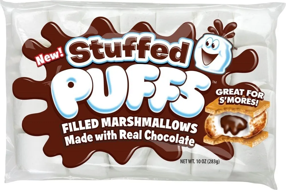 Chocolate filled vanilla marshmallows