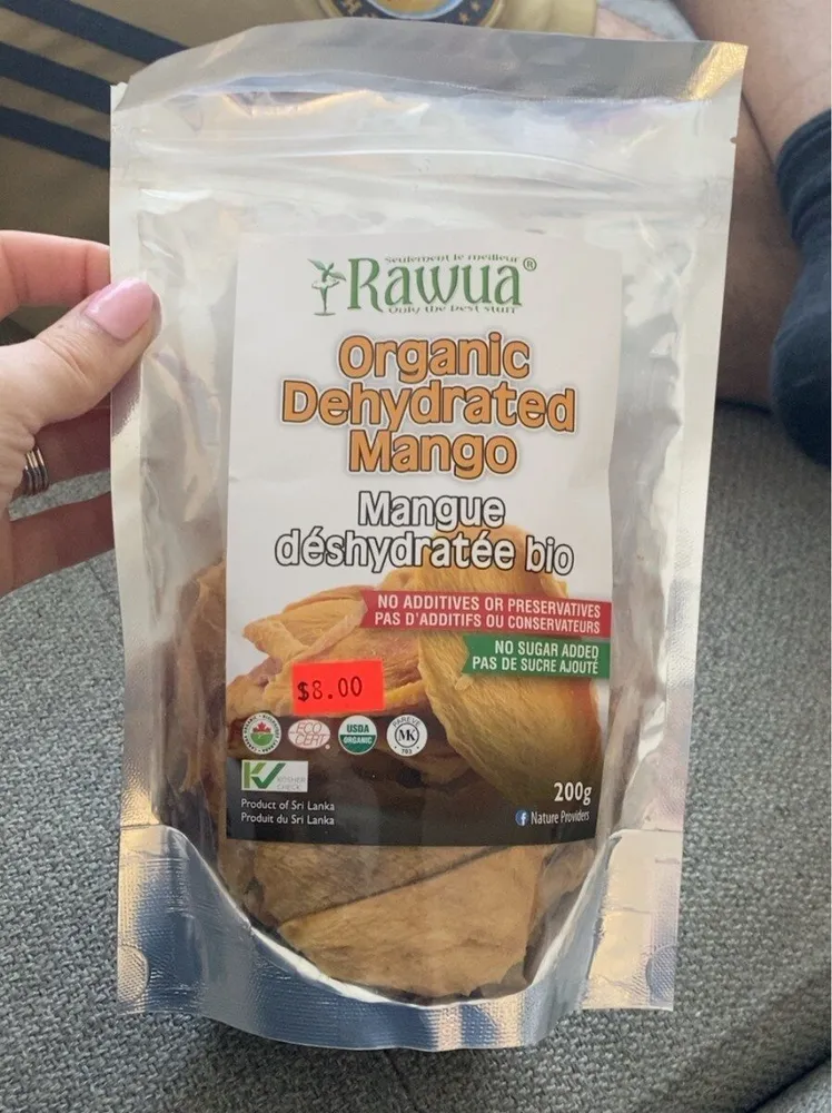 Organic dehydrated mango