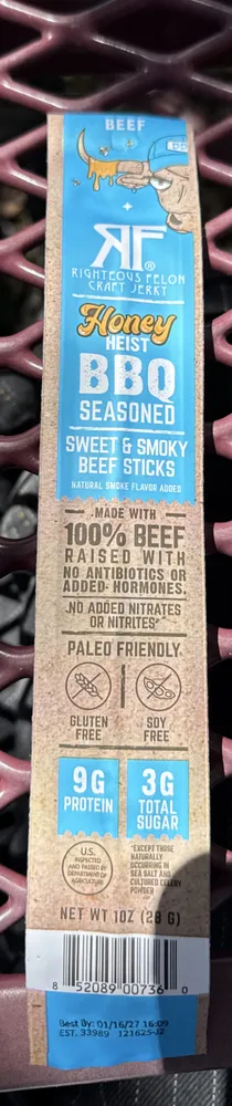 Honey Heist BBQ Seasoned Sweet & Smoky Beef Sticks