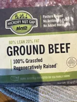 Hickory nut gap meats, ground beef