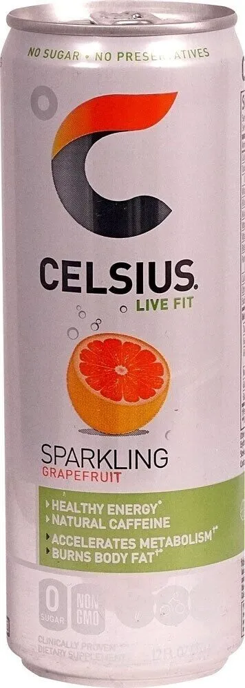 Sweetened with stevia sparkling grapefruit fitness drink