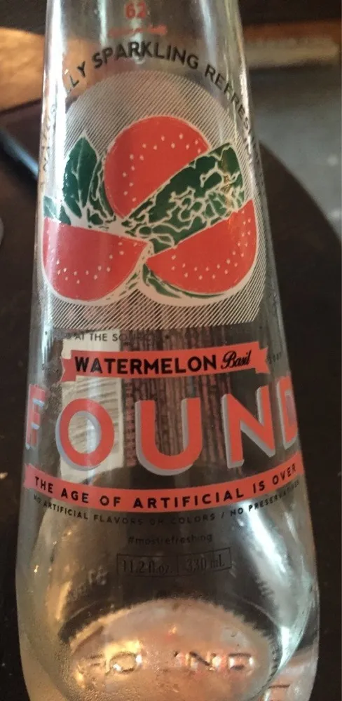 Found, sparkling mineral water, watermelon, watermelon