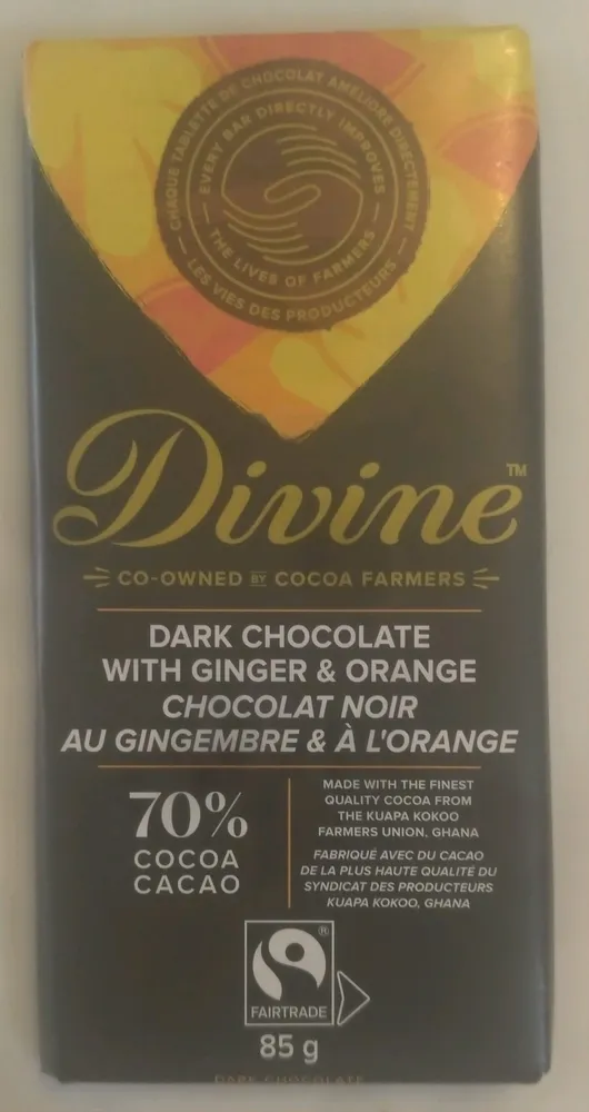 Dark Chocolate with Ginger & Orange