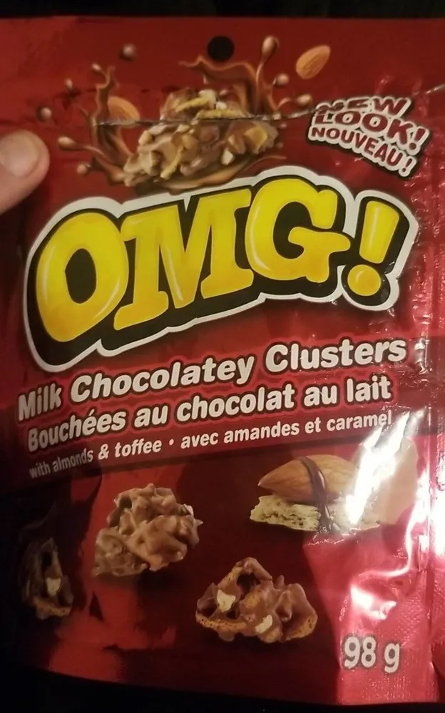 Omg milk chocolatey clusters with almonds and toffee