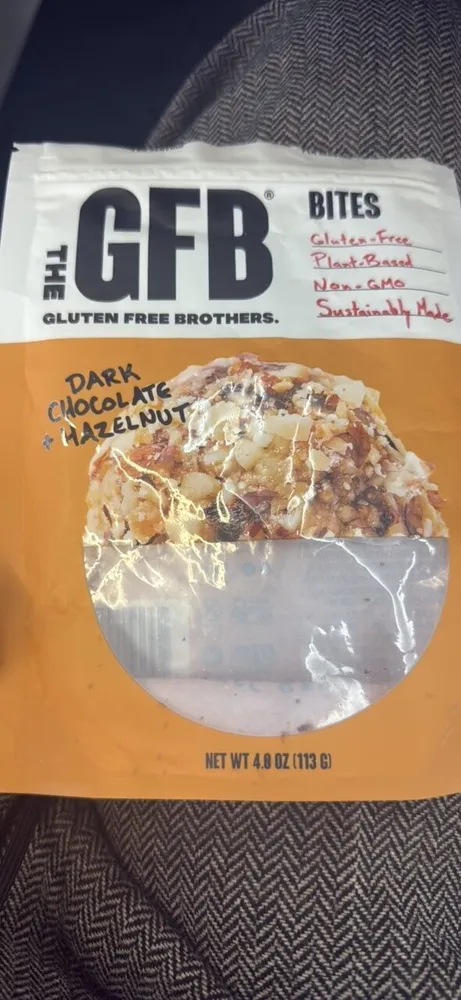 GFB Bites, Dark Chocolate + Hazelnut