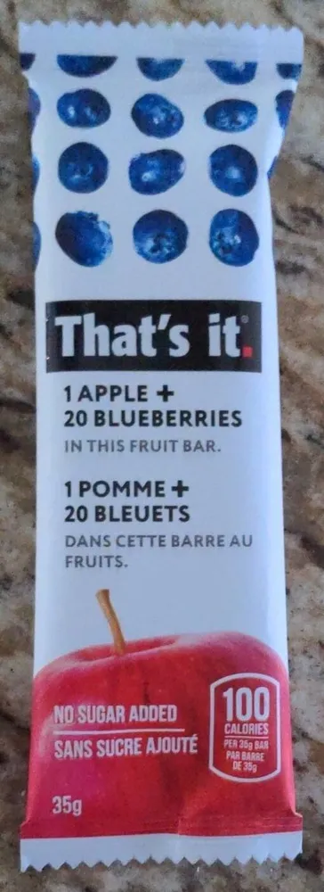 1 apple 20 blueberries