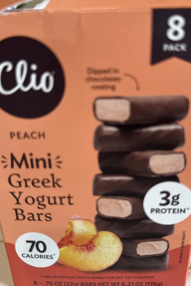 Peach mini Greek yogurt bar