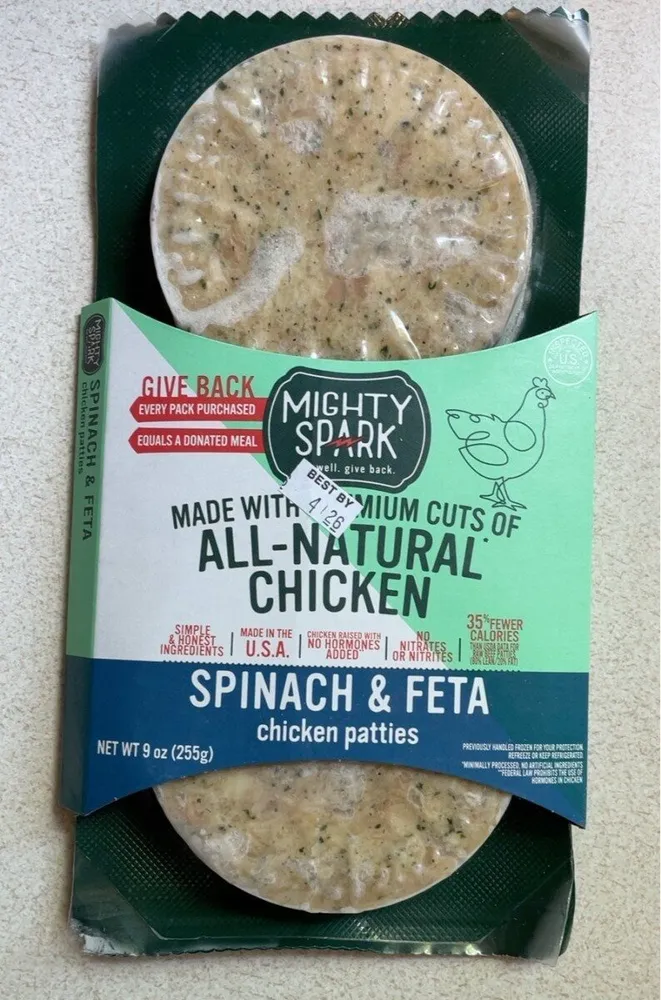 SPINACH & FETA ALL-NATURAL CHICKEN PATTIES