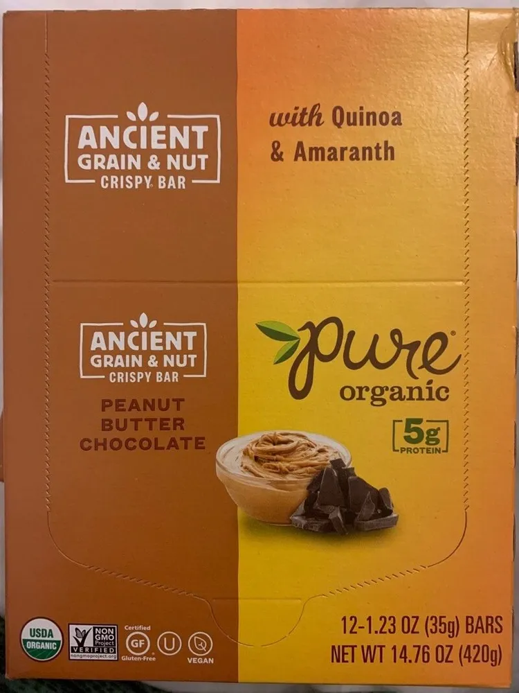 Ancient grain & nut crispy bar with quinoa & amaranth
