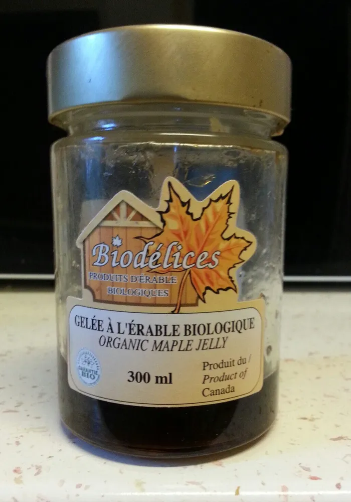 gelée à l'érable biologique  (organic mapple jelly )
