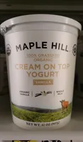 Vanilla whole milk cream on top yogurt, vanilla