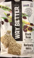 Haricots noirs, croustilles de maïs et de grains entiers