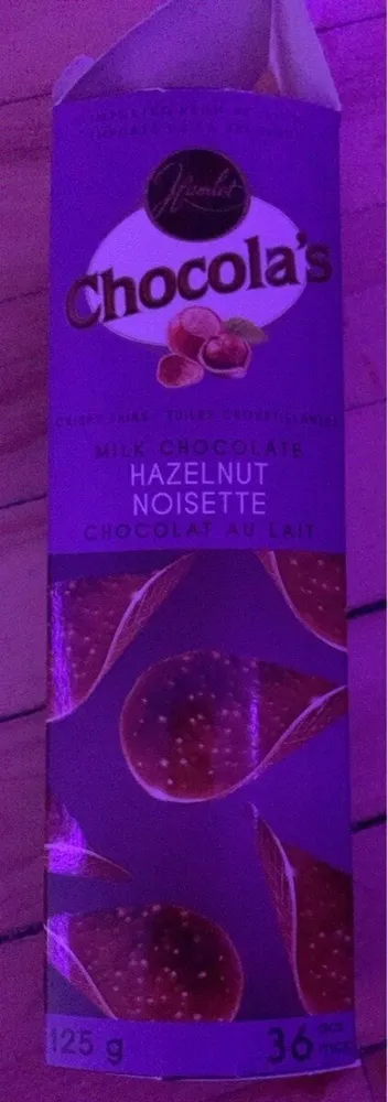 Tuiles croustillantes noizette chocolat au lait et noisettes