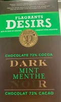 CHOCOLATE 72% COCOA DARK MINT MENTHE NOIR CHOCOLAT 72% CACAO