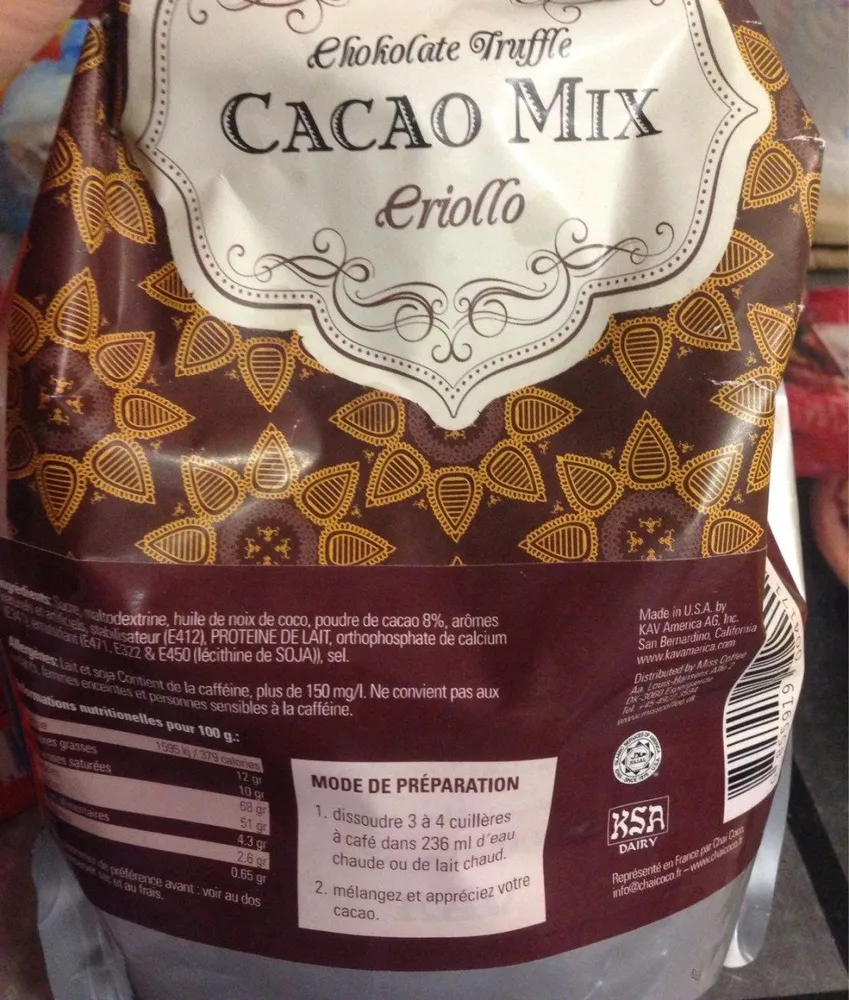 Chokolate truffe cacao mix