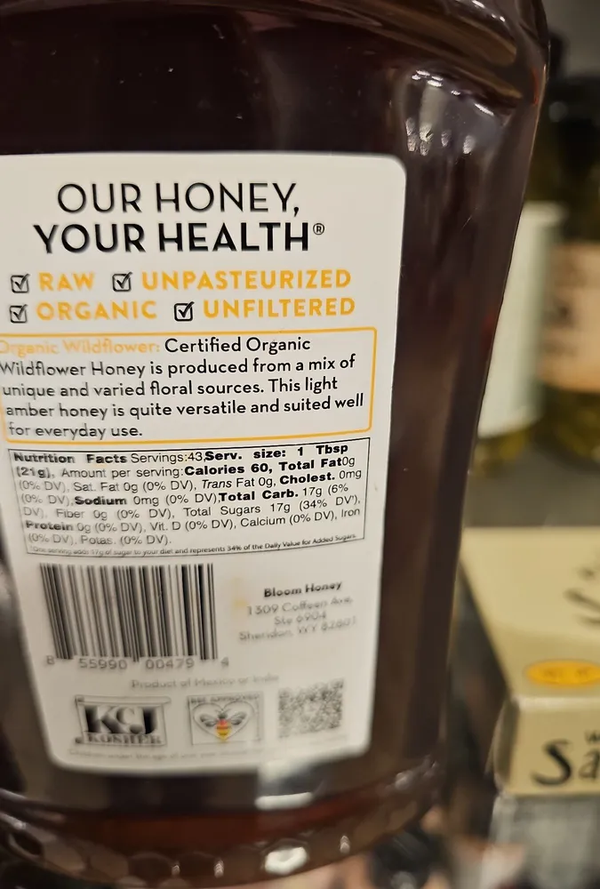 Organic Wildflower Pure Raw Honey