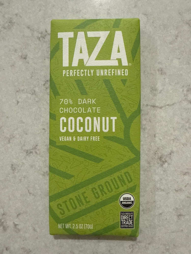 Coconut 70% dark stone ground chocolate