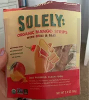 organic dried fruit mango, chili & salt strips