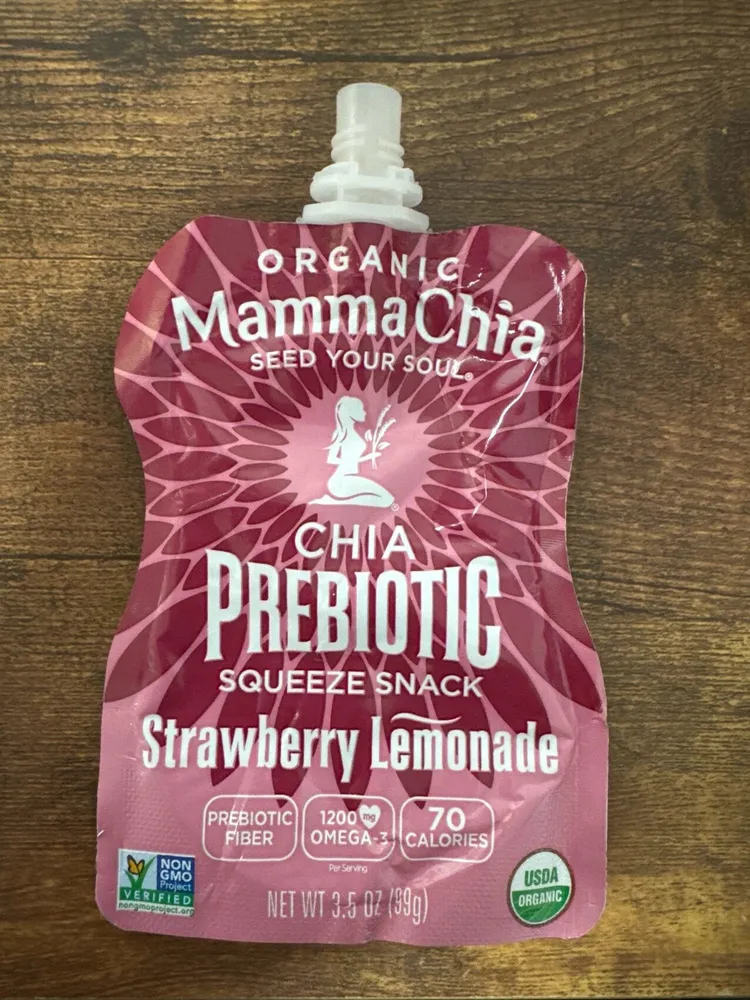 Chia Prebiotic Squeeze Snack, Strawberry Lemonade