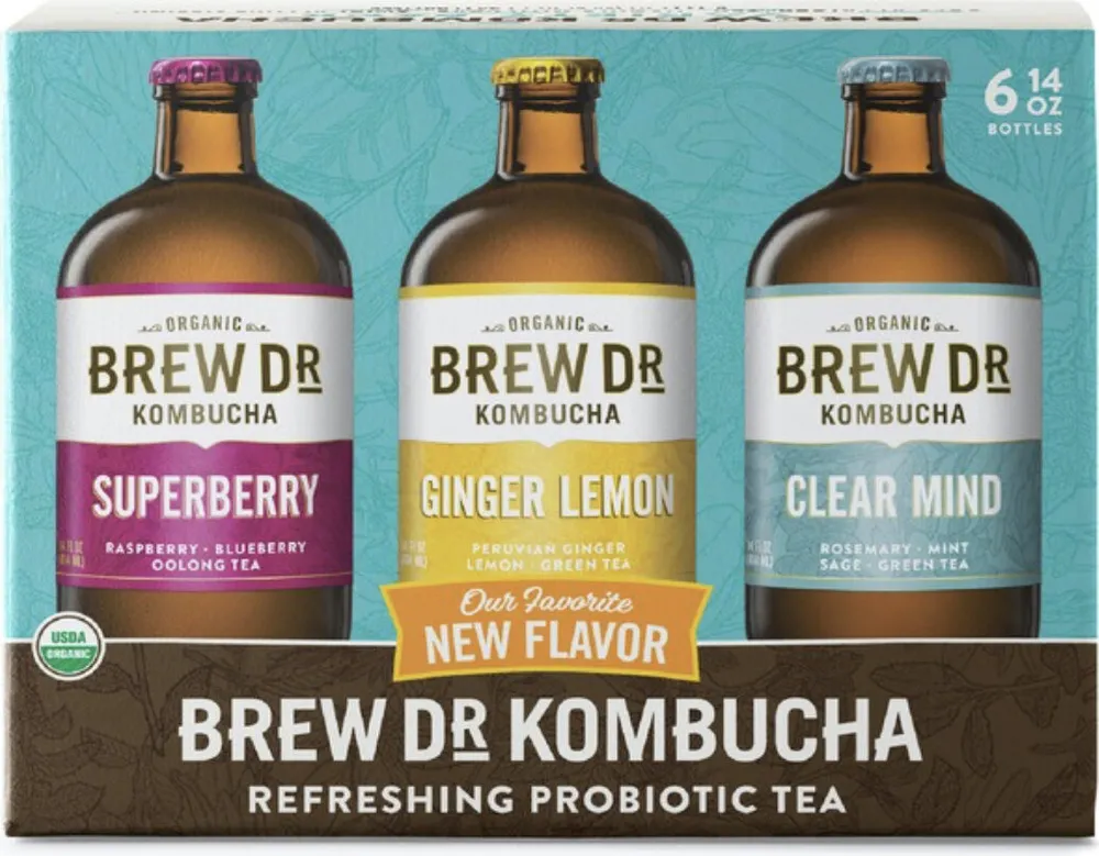 Kombucha Superberry, Ginger lemon, Clear mind