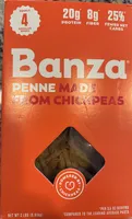 Penne made from chickpeas