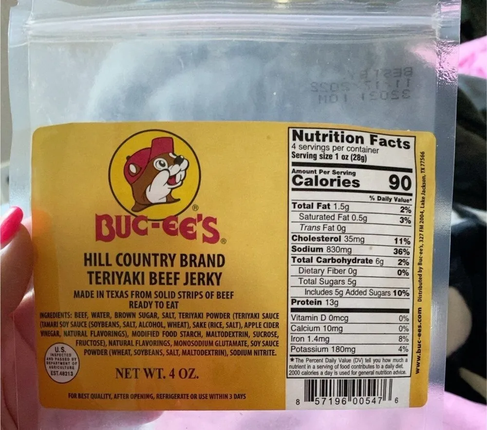 Bucees teriyaki beef jerky
